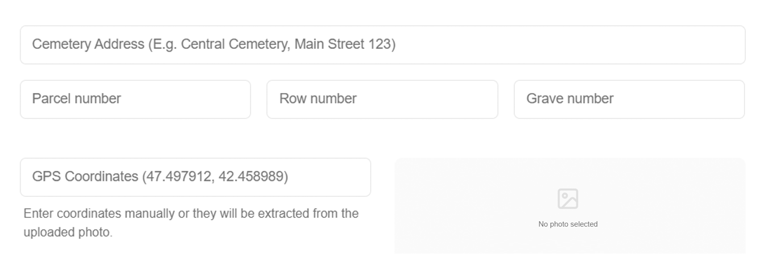 Cemetery address
